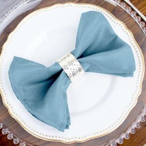 {NWT} 30 Pc Dusty Blue Seamless Cloth Dinner Napkins, Wrinkle Resistant